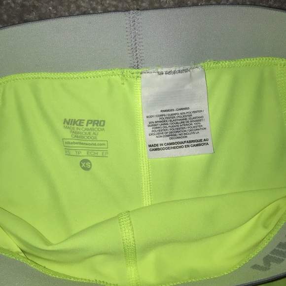 Neon Nike Pro Shorts - Picture 3 of 5